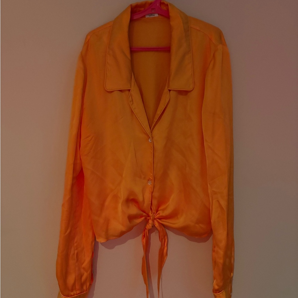 Wilfred Bright Orange Button Down Shirt